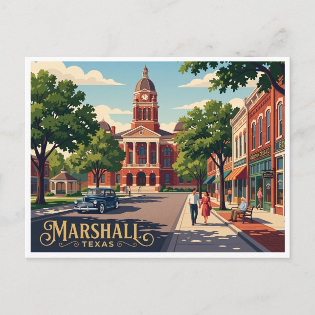 Marshall Texas Postkarte (Vorderseite)