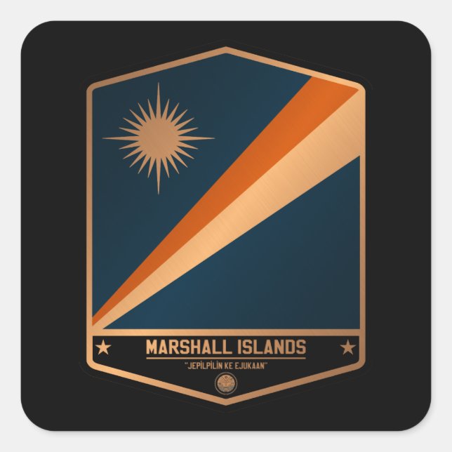 Marshallinseln Quadratischer Aufkleber (Vorderseite)