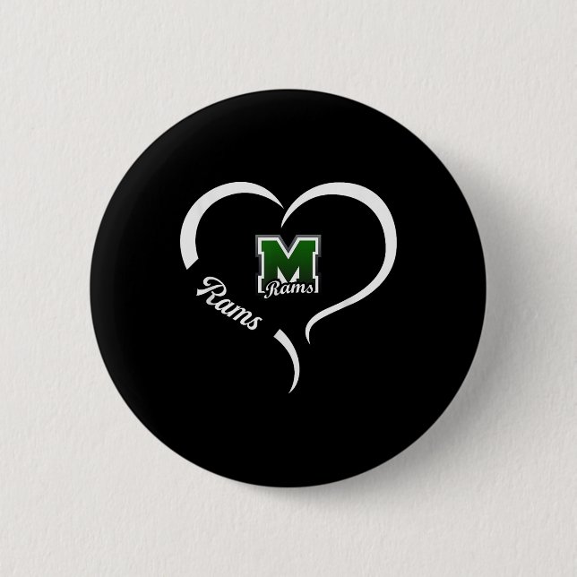 Marshfield Rams Logo Halbherz Slogan Hs Button (Vorderseite)