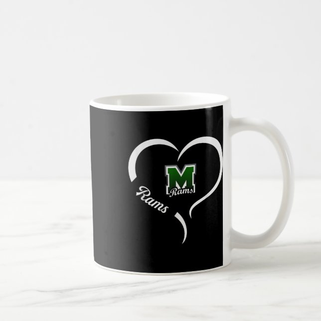 Marshfield Rams Logo Halbherz Slogan Hs Kaffeetasse (Rechts)