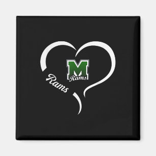 Marshfield Rams Logo Halbherz Slogan Hs Magnet