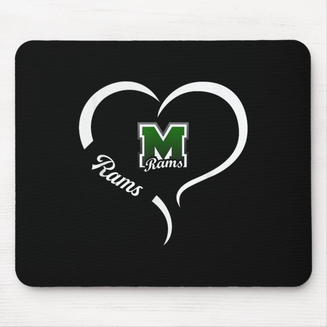 Marshfield Rams Logo Halbherz Slogan Hs Mousepad (Vorne)