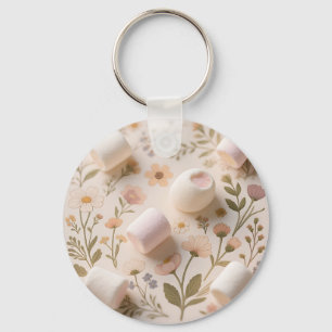 Marshmallow-Blumen-Pastell-Muster Schlüsselanhänger