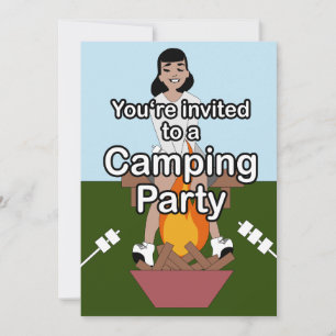 Marshmallow & Campfire Camping Einladung
