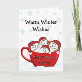Marshmallow-Familie mit personalisierten Namen Karte