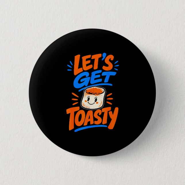 Marshmallow geröstet Lagerfeuer S'mores  Button (Vorderseite)