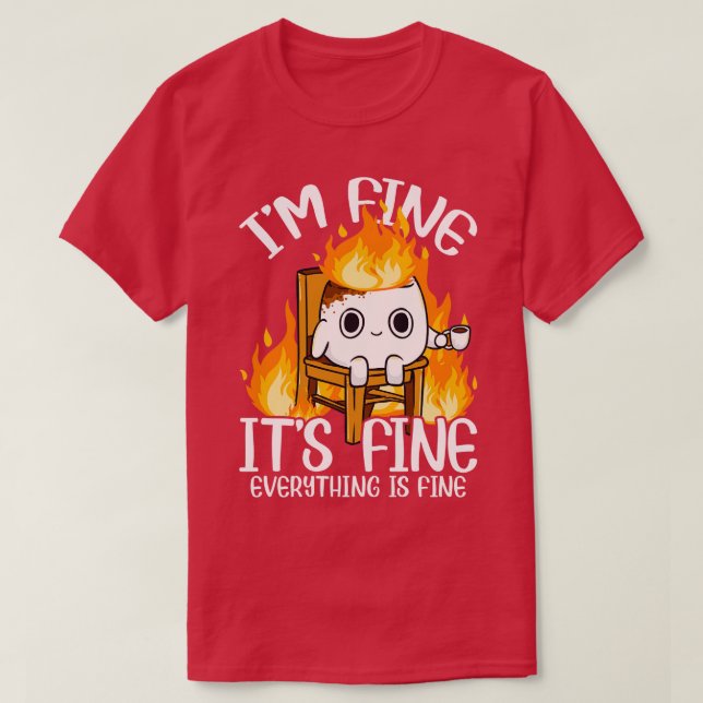 Marshmallow Im Fine Meme OutMen Kinder Frauen Camp T-Shirt (Design vorne)