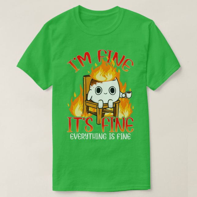 Marshmallow Im Fine Meme OutMen Kinder Frauen Camp T-Shirt (Design vorne)