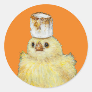 Marshmallow Peep-Aufkleber Runder Aufkleber