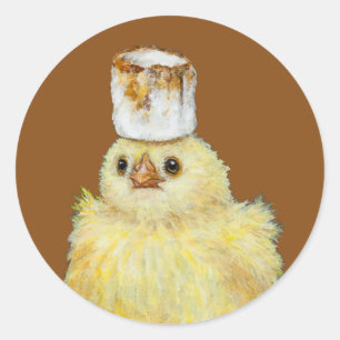 Marshmallow Peep-Aufkleber Runder Aufkleber
