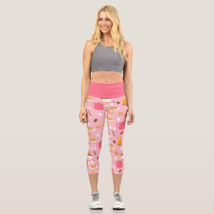 Marshmallow Schokoladenraucher vom Campfire rosa Capri Leggings