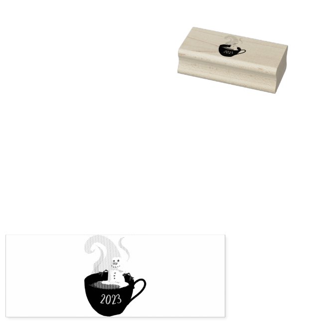 Marshmallow Snowman in Hot Cocoa Gummistempel (Stempel)