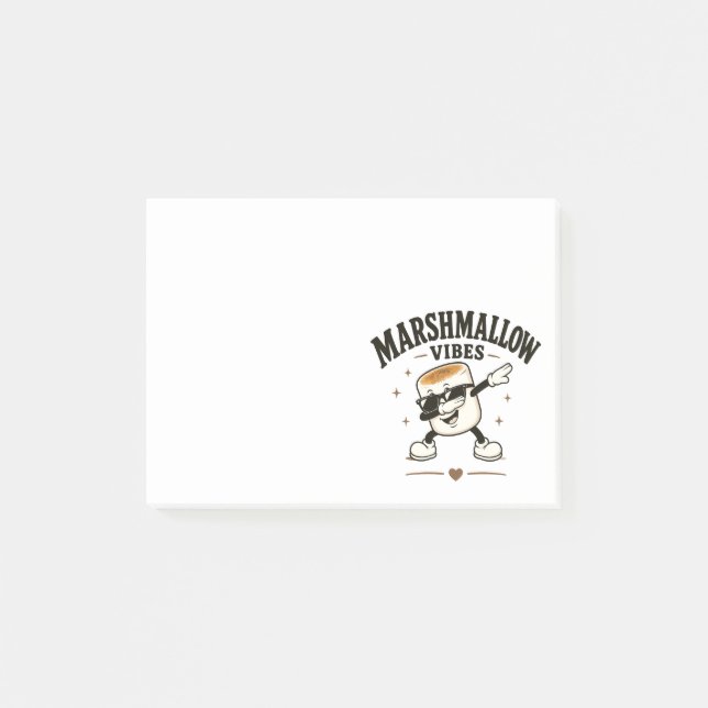 Marshmallow Stimmung Post-it Klebezettel (Vorderseite)