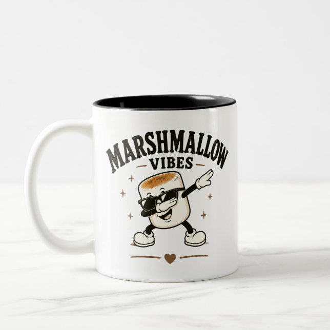 Marshmallow Stimmung Zweifarbige Tasse (Links)