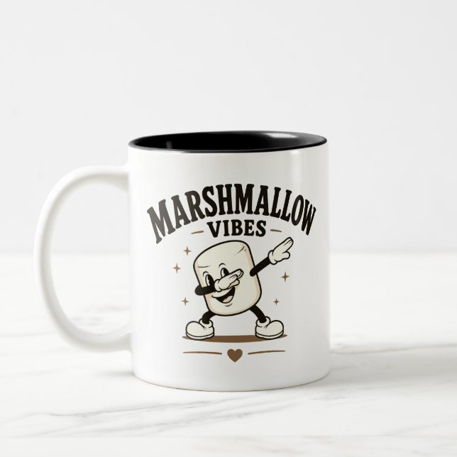 Marshmallow Stimmung Zweifarbige Tasse (Links)