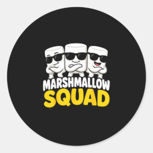 Marshmallow-Team Lagerfeuer S'mores  Runder Aufkleber