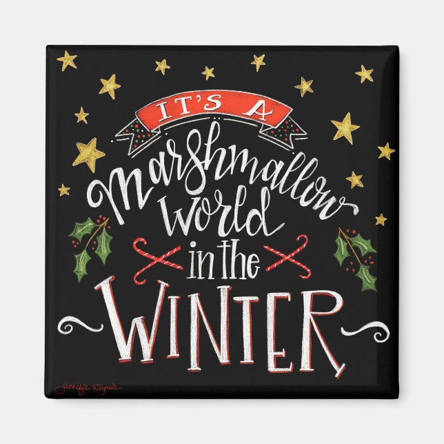 Marshmallow World Fun Festival Chalkboard Magnet (Vorne)