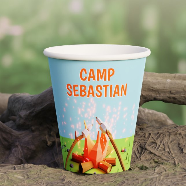 Marshmallows Campfire Outdoor Adventure Pappbecher (Marshmallows Campfire Outdoors Adventure Birthday Paper Cups)
