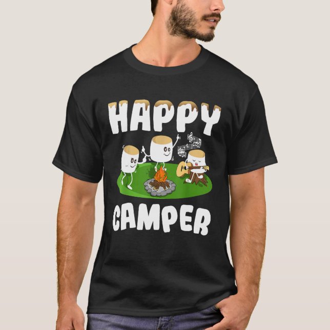 Marshmallows Happy Camper T - Shirt RV Life Campin (Vorderseite)