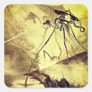 Marsianer, die Wärme abgeben Quadratischer Aufkleber