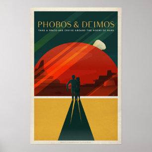 Marstourismusplakat für Phobos und Deimos Poster