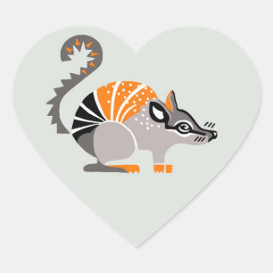 Marsupial - I Liebe NUMBATS - Wildfauna Herz-Aufkleber