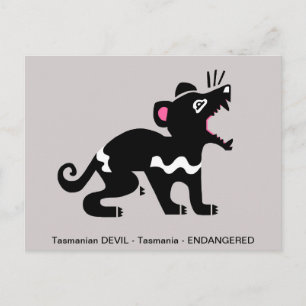 Marsupial - Tasmanian DEVIL - Aussie Wildlife Postkarte