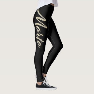 Marta white gold Handwriting Hose Leggings