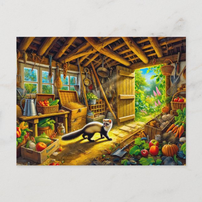 Marten Erkundung der alten Hülle Postkarte (Vorderseite)