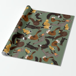 Marten species  of the world geschenkpapier