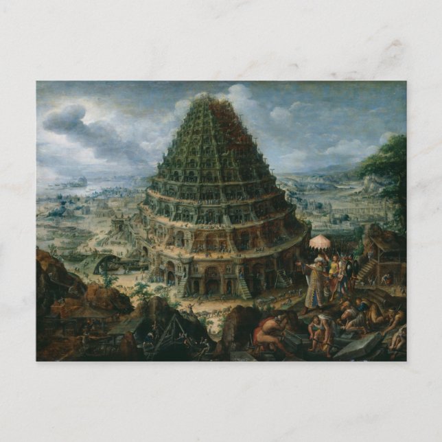 Marten van Valckenborch - Der Turm von Babel Postkarte (Vorderseite)
