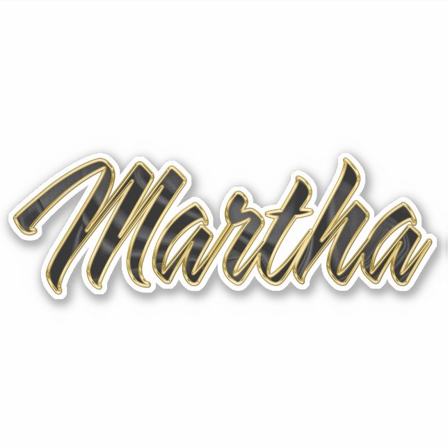 Martha black gold Lettering Aufkleber Sticker (Vorderseite)