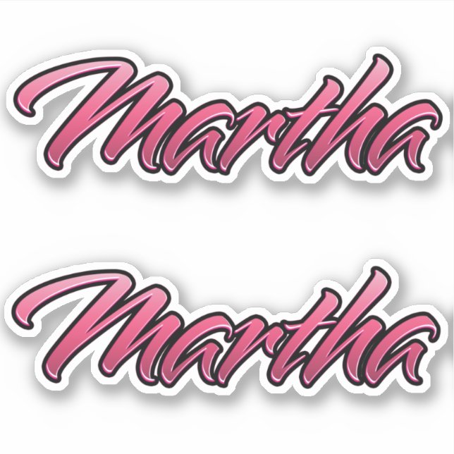 Martha faded pink Aufkleber Sticker Stickerset (Vorderseite)