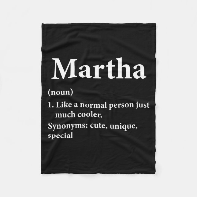 Martha Name Definition Funny D  Fleecedecke (Vorderseite)
