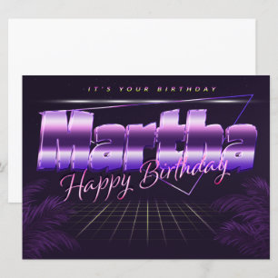 Martha Name Vorname lila retro Karte Geburtstag