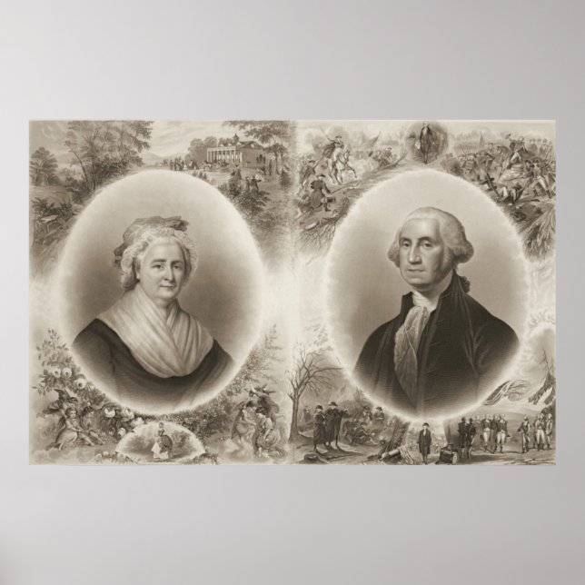 Martha und George Washington 1876 Poster (Vorne)