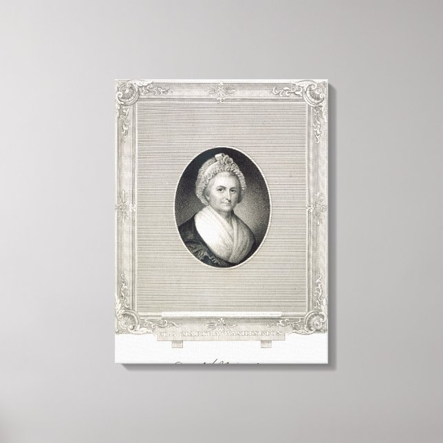 Martha Washington, graviert von James Barton Longa Leinwanddruck (Vorderseite)