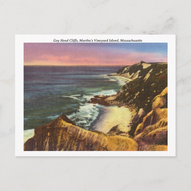 Martha's Gay Head Cliffs Vintag Postkarte (Vorderseite)