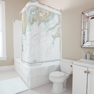 Martha's Vineyard blockiert Island Nautical Chart Duschvorhang