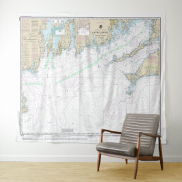 Martha's Vineyard blockiert Island Nautical Chart Wandteppich