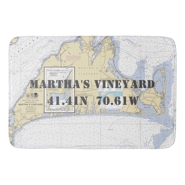 Martha's Vineyard Chart Badematte (Vorderseite)