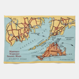 Martha's Vineyard Coast Map  Geschirrtuch