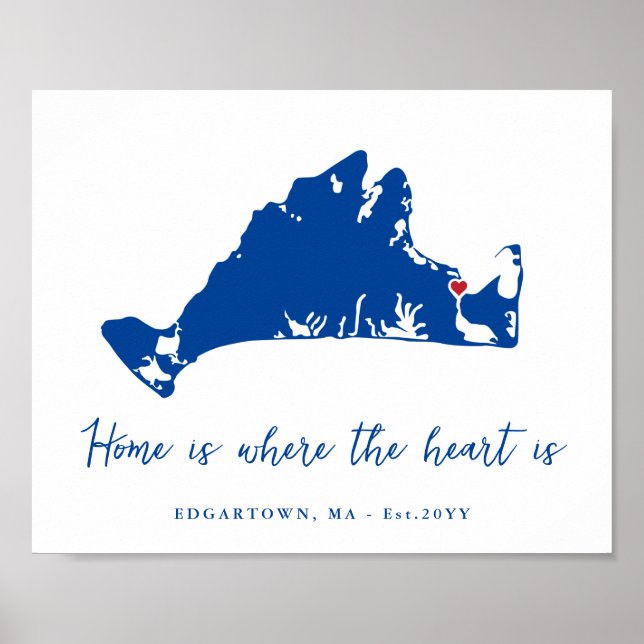 Martha's Vineyard Edgartown Housewarming Geschenk Poster (Vorne)