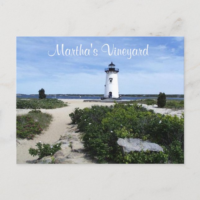 Martha's Vineyard Edgartown Lighthouse Post Card Postkarte (Vorderseite)