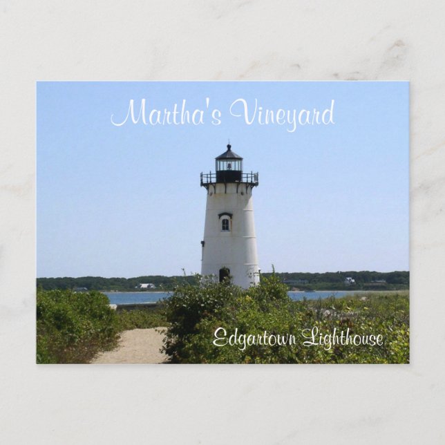 Martha's Vineyard Edgartown Lighthouse Post Card Postkarte (Vorderseite)