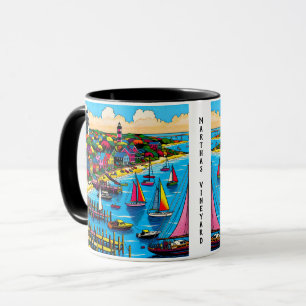 Martha's Vineyard   Farbige Abstrakte Kunst Tasse