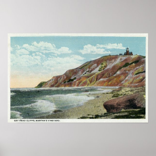 Martha's Vineyard, Gay Head Cliffs View Poster (Vorne)