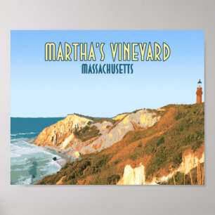 Marthas Vineyard Gay Head Leuchtturm Massachusetts Poster