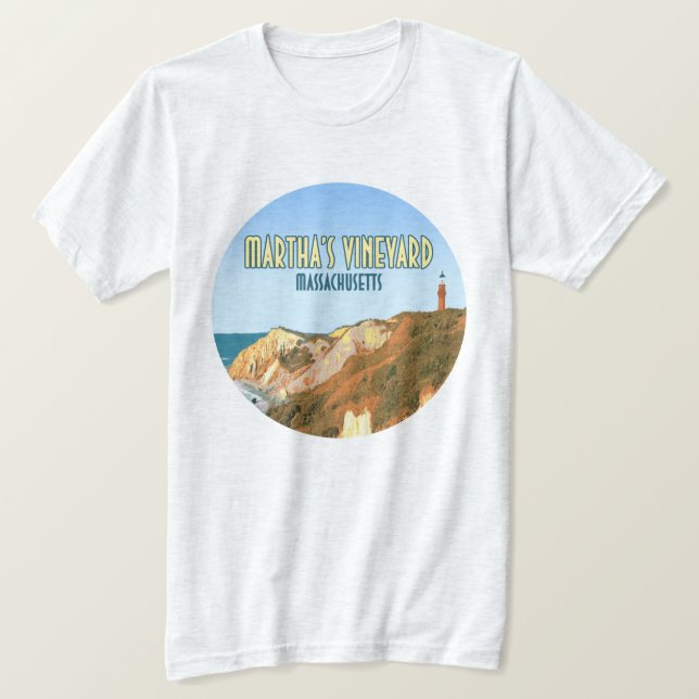 Marthas Vineyard Gay Head Leuchtturm Massachusetts T-Shirt (Design vorne)