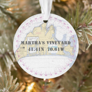 Martha's Vineyard-Gedenkstätte Nautical 2-seitig Ornament